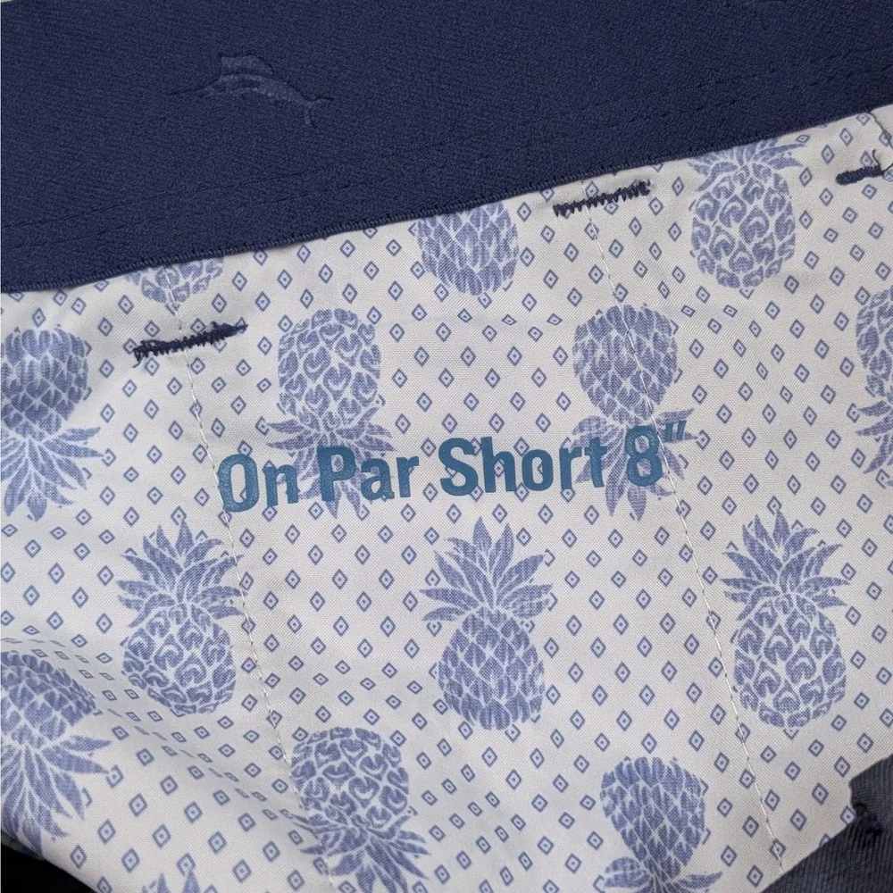 Tommy Bahama Mens On Par Short 8 Inch Navy Blue Golf Performance Tech Shorts 32